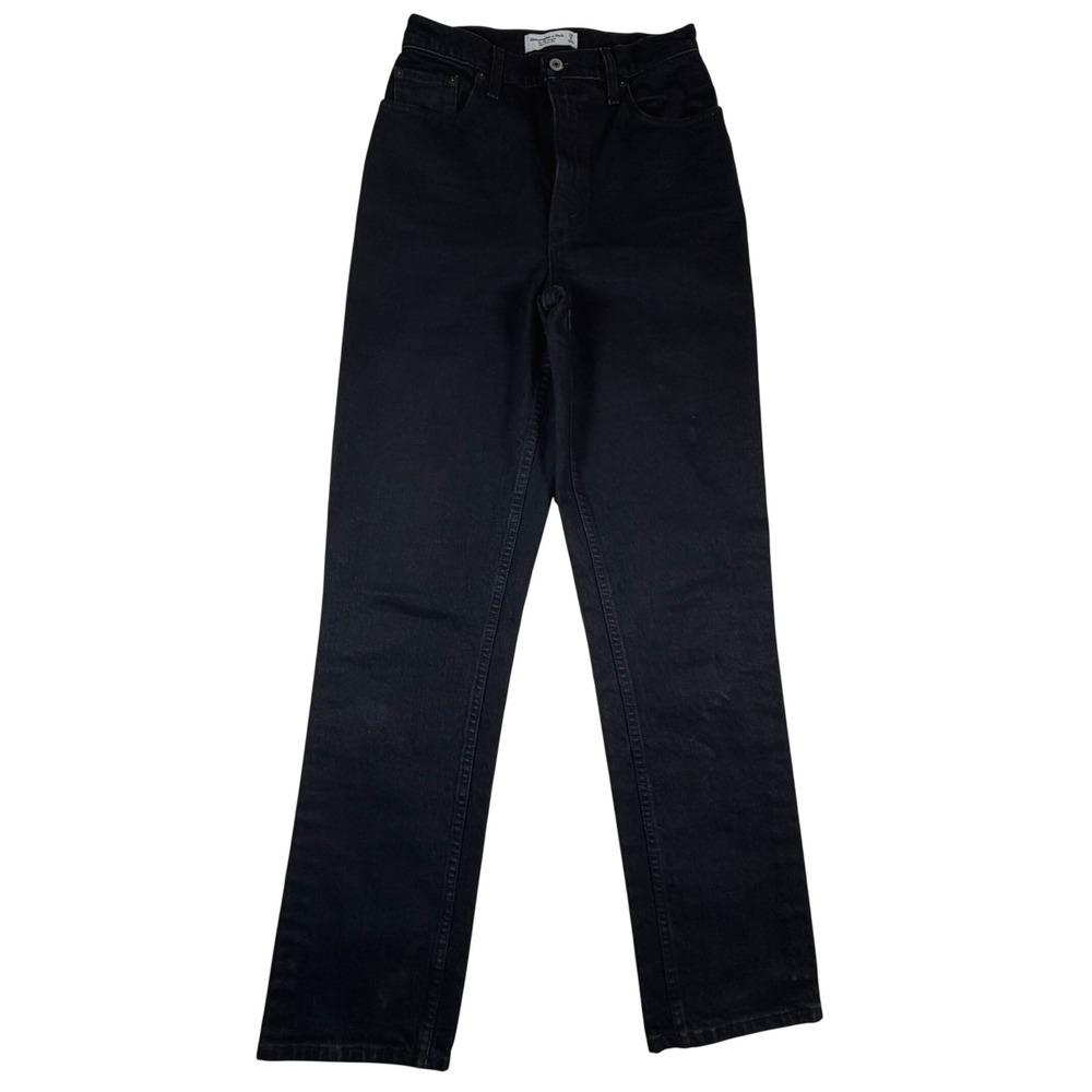 Abercrombie & Fitch The 90s‎ Straight Ultra High Rise Black Jeans Womens 28/6L